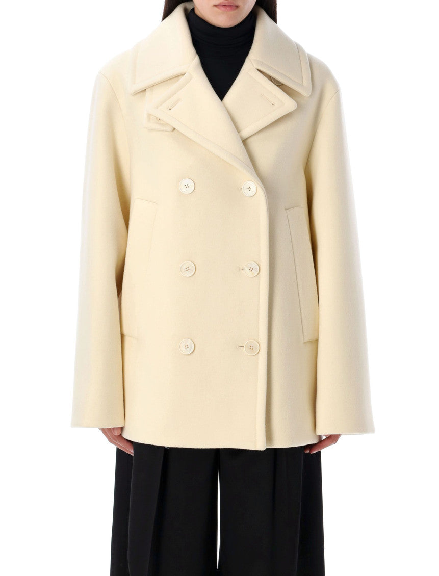 Beige Double-breasted Coat 1