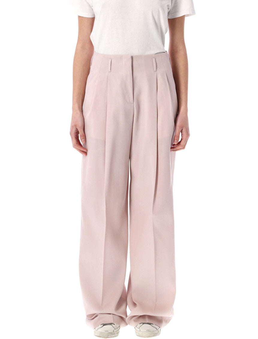 Natural Wool Wide Leg Pants 1