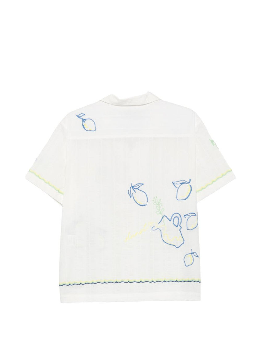 White Regular Embroidered Shirt 2
