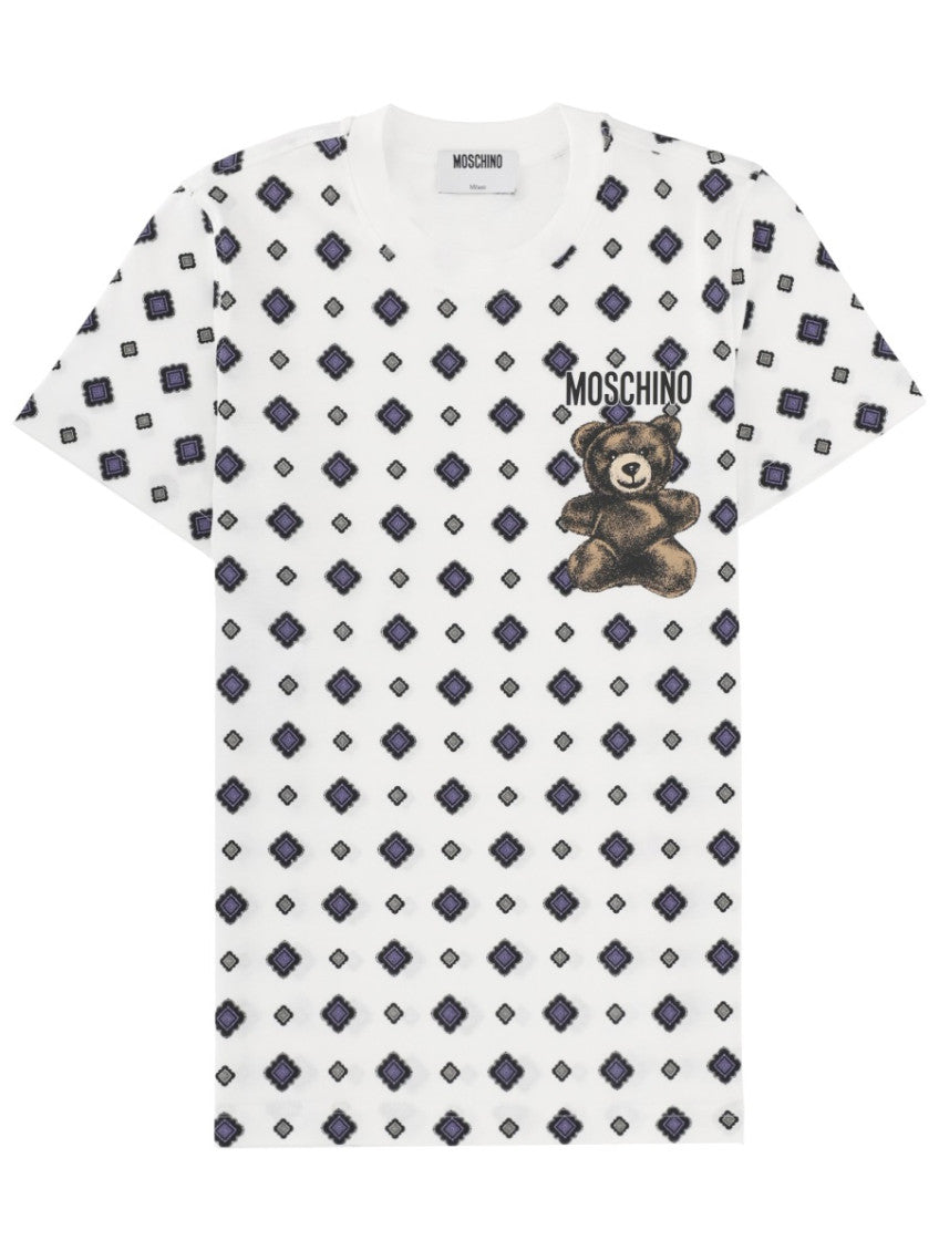 White Printed Crew Neck T-Shirt 1