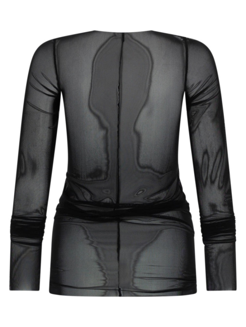 Black Solid Round Neck T-Shirt 2