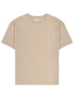 Beige Solid Crew Neck T-Shirt 1