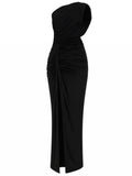 Black One Shoulder Maxi Dress 1