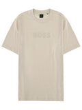 Beige Logo Crew Neck T-Shirt 1