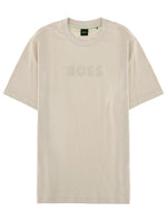 Beige Logo Crew Neck T-Shirt 1