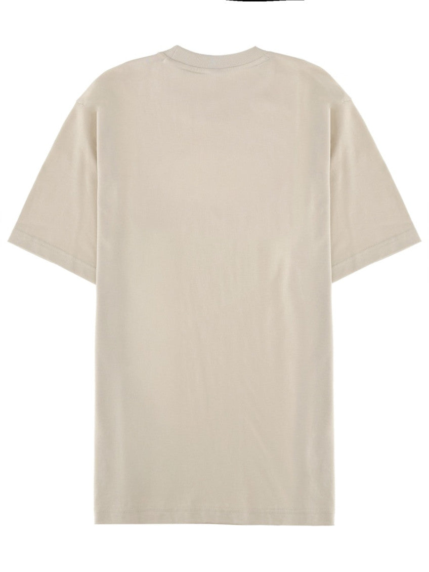 Beige Logo Crew Neck T-Shirt 2