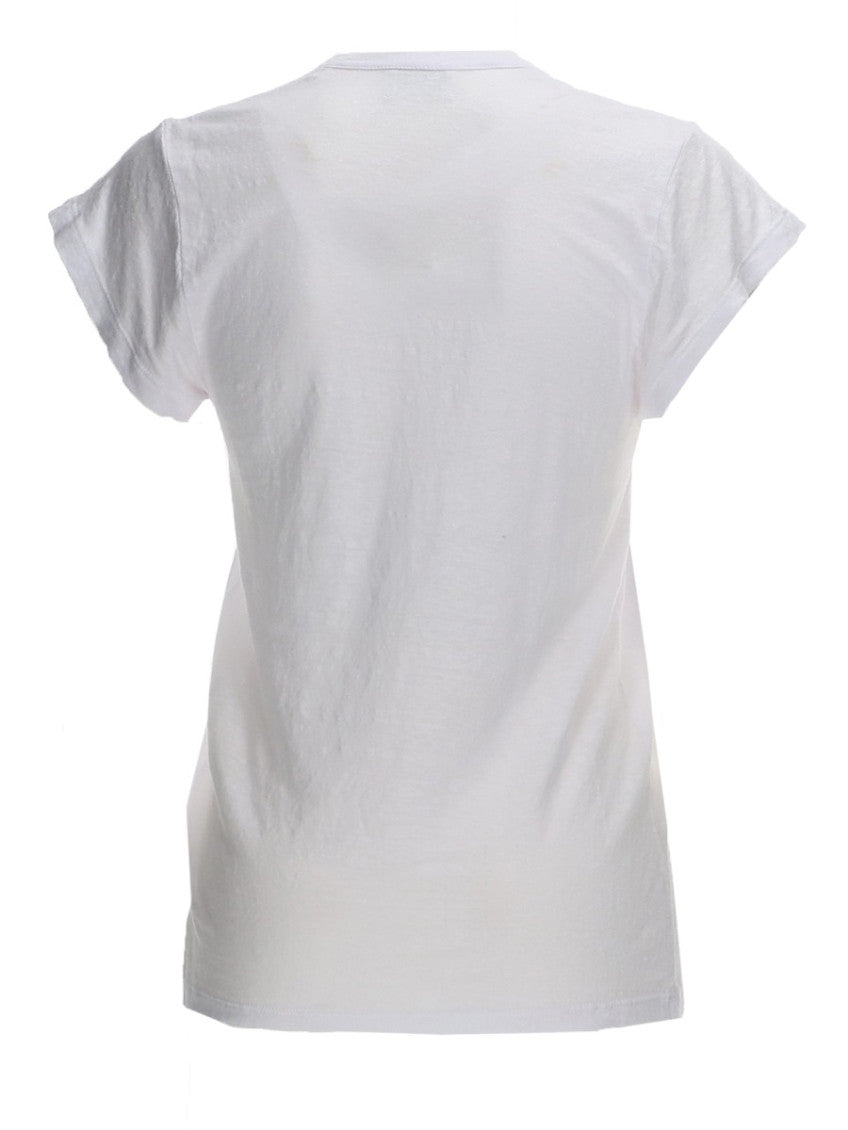 White Solid Round Neck T-Shirt 2