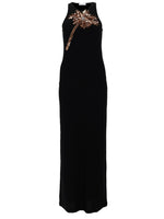 Black Embellished Round Neck Maxi Dress 1