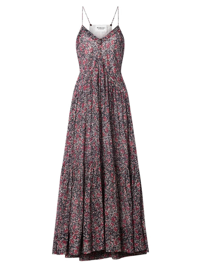 Multicolor Printed V Neck Maxi Dress 1