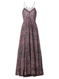 Multicolor Printed V Neck Maxi Dress 1