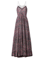 Multicolor Printed V Neck Maxi Dress 1