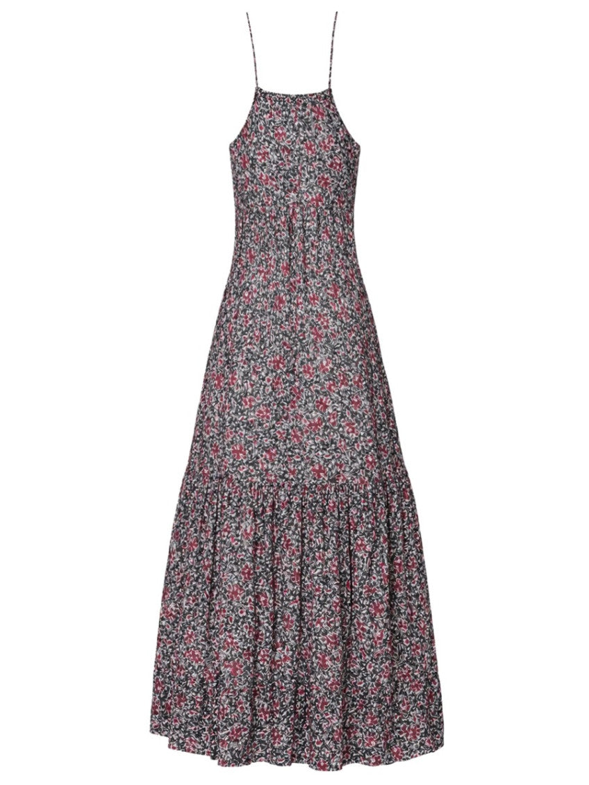 Multicolor Printed V Neck Maxi Dress 2
