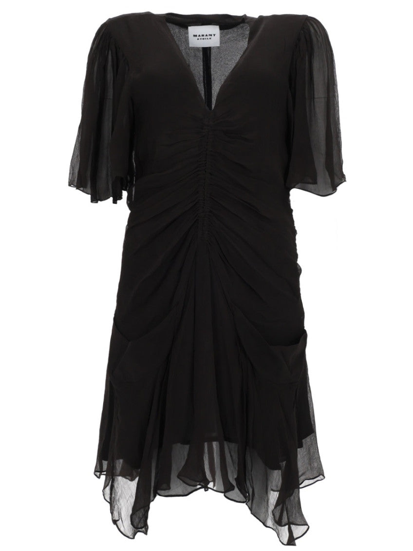 Black V Neck Midi Dress 1