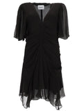 Black V Neck Midi Dress 1