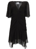 Black V Neck Midi Dress 1