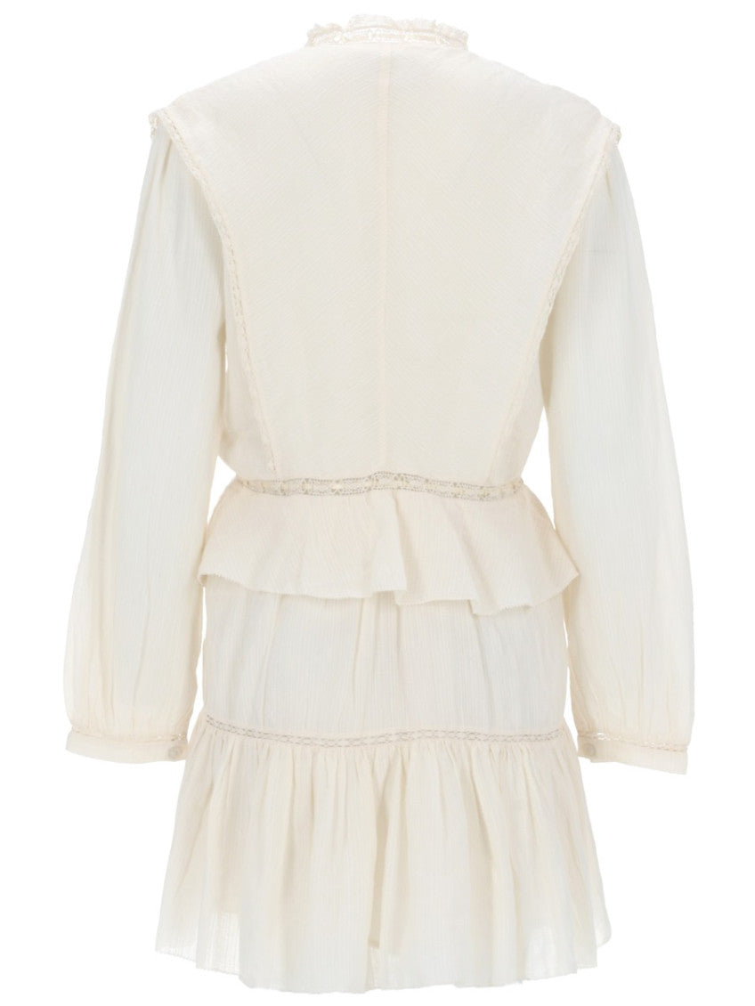 White Pleated V Neck Mini Dress 2