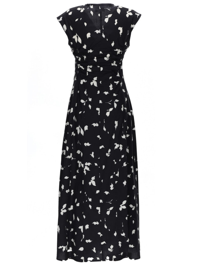 Black Printed V Neck Maxi Dress 2