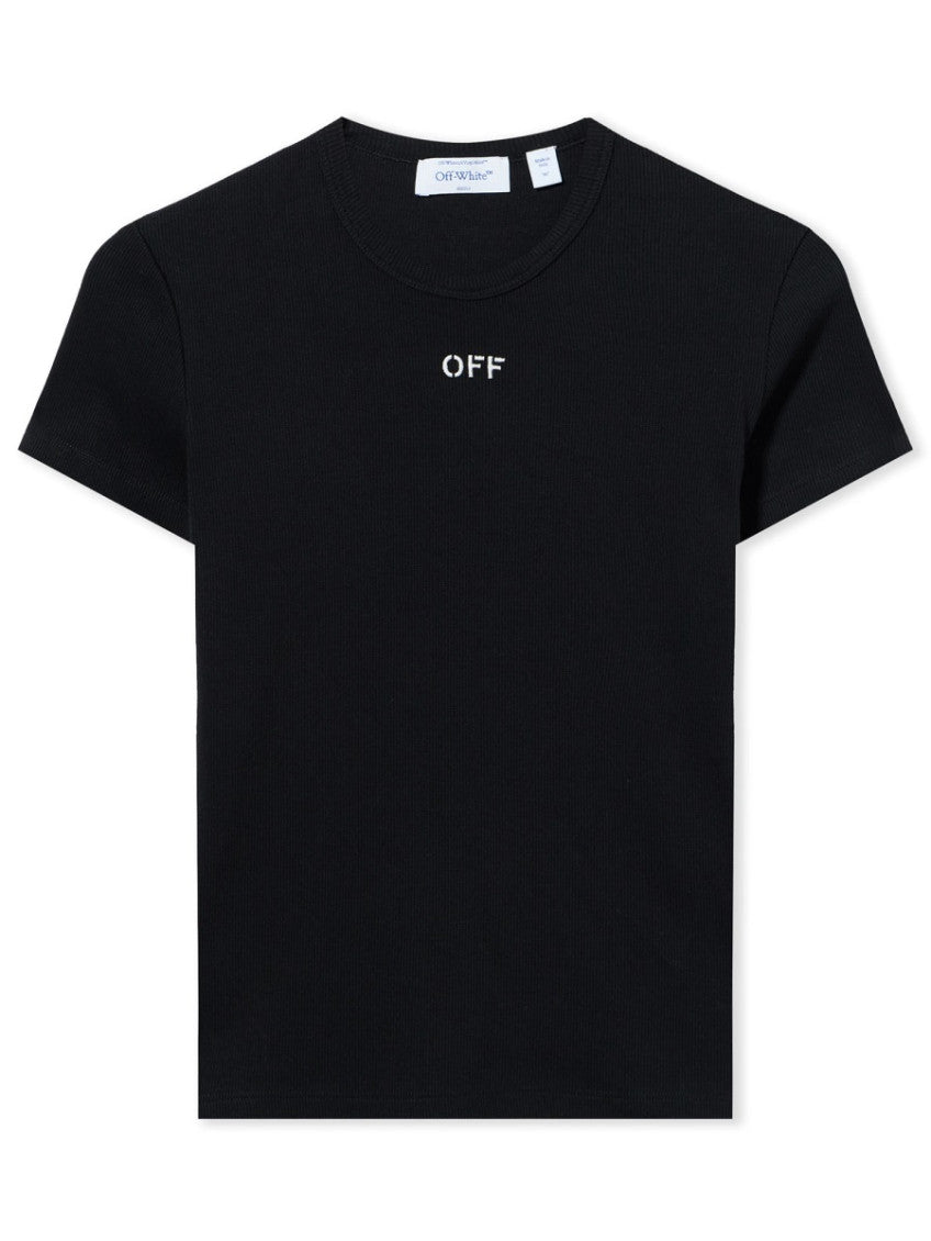 Black Logo Round Neck T-Shirt 1