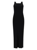 Black Square Neck Maxi Dress 1