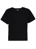 Black Textured Crew Neck T-Shirt 1