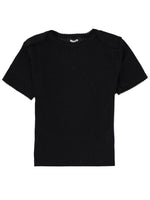 Black Textured Crew Neck T-Shirt 1