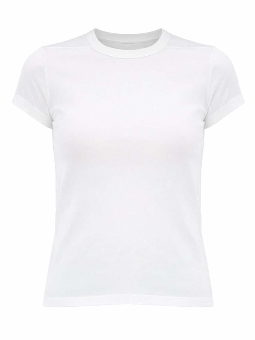 White Solid Crew Neck T-Shirt 1