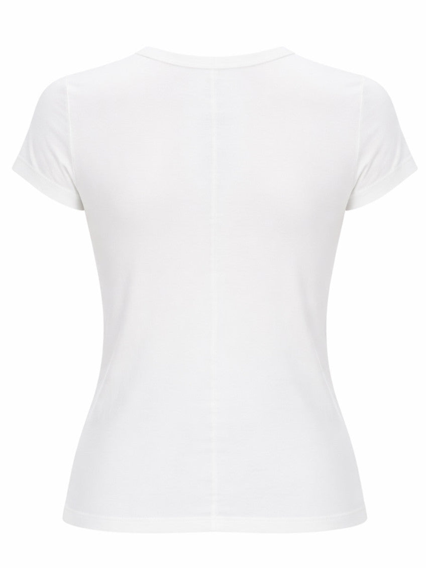 White Solid Crew Neck T-Shirt 2