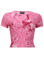 Pink Printed Round Neck T-Shirt 1