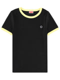 Black Solid Round Neck T-Shirt 1