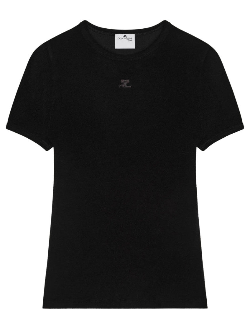 Black Logo Round Neck T-Shirt 1