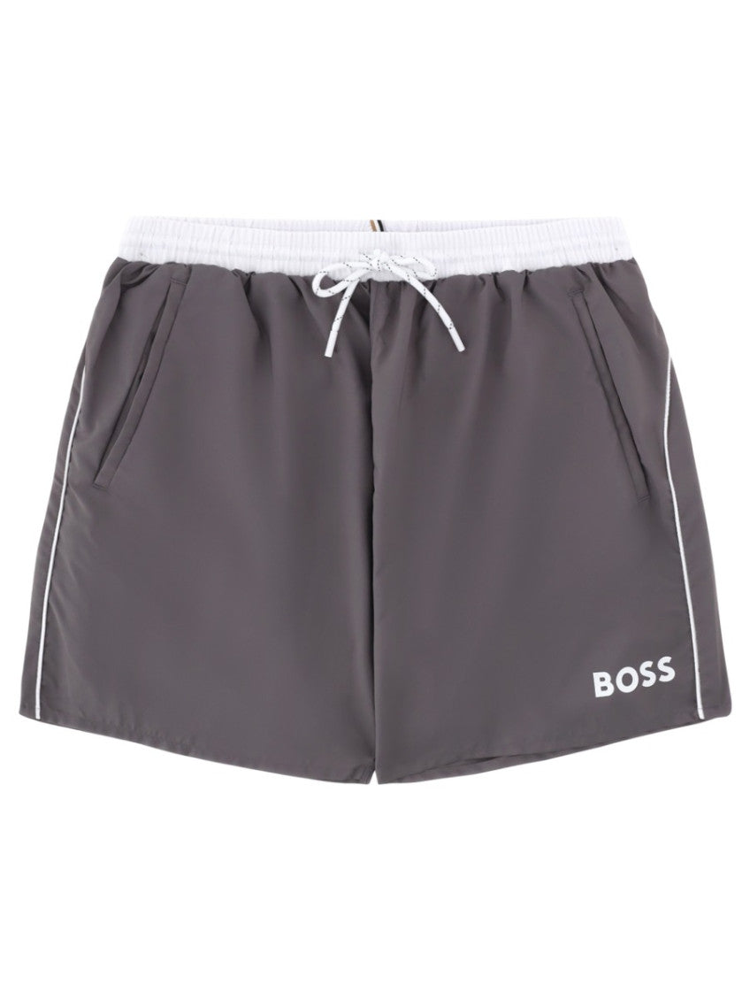 Grey Logo Swim Shorts 1
