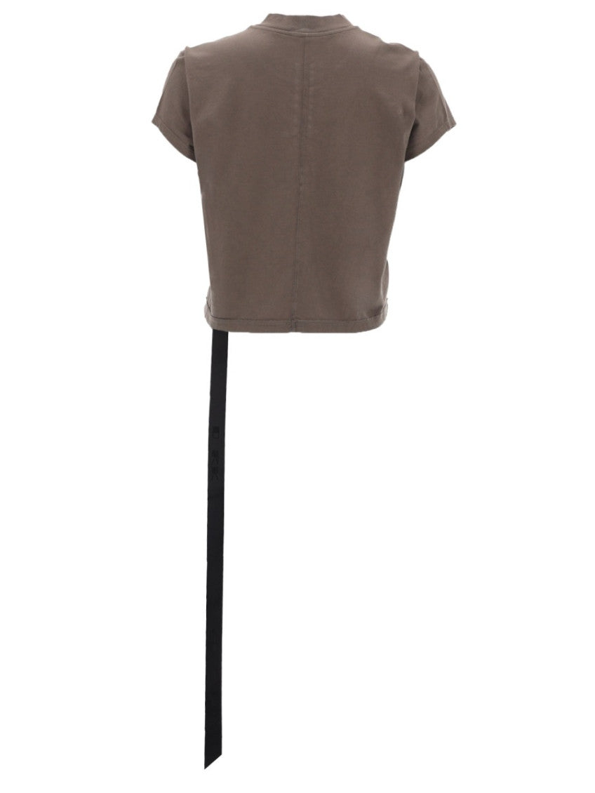Brown Solid Mock Collar T-Shirt 2
