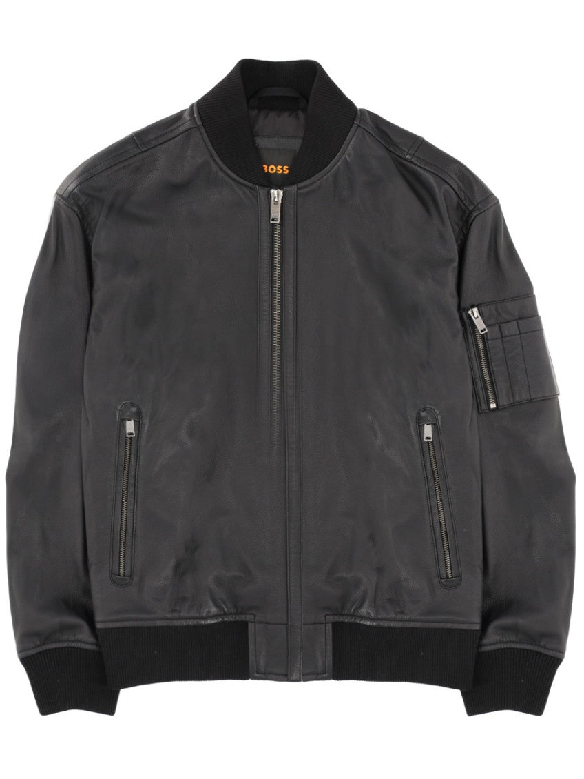 Black Solid Mock Collar Jacket 1