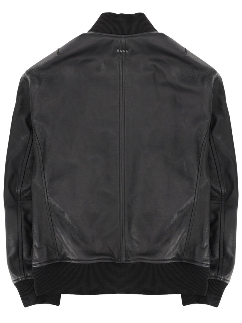 Black Solid Mock Collar Jacket 2