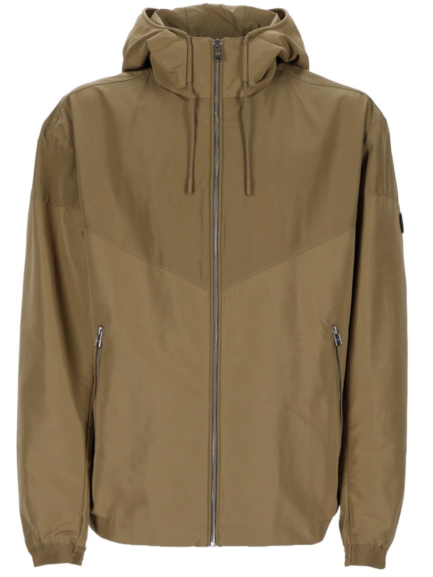 Beige Solid Hood Jacket 1