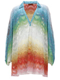 Multicolor Printed V Neck Mini Dress 1