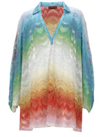 Multicolor Printed V Neck Mini Dress 1