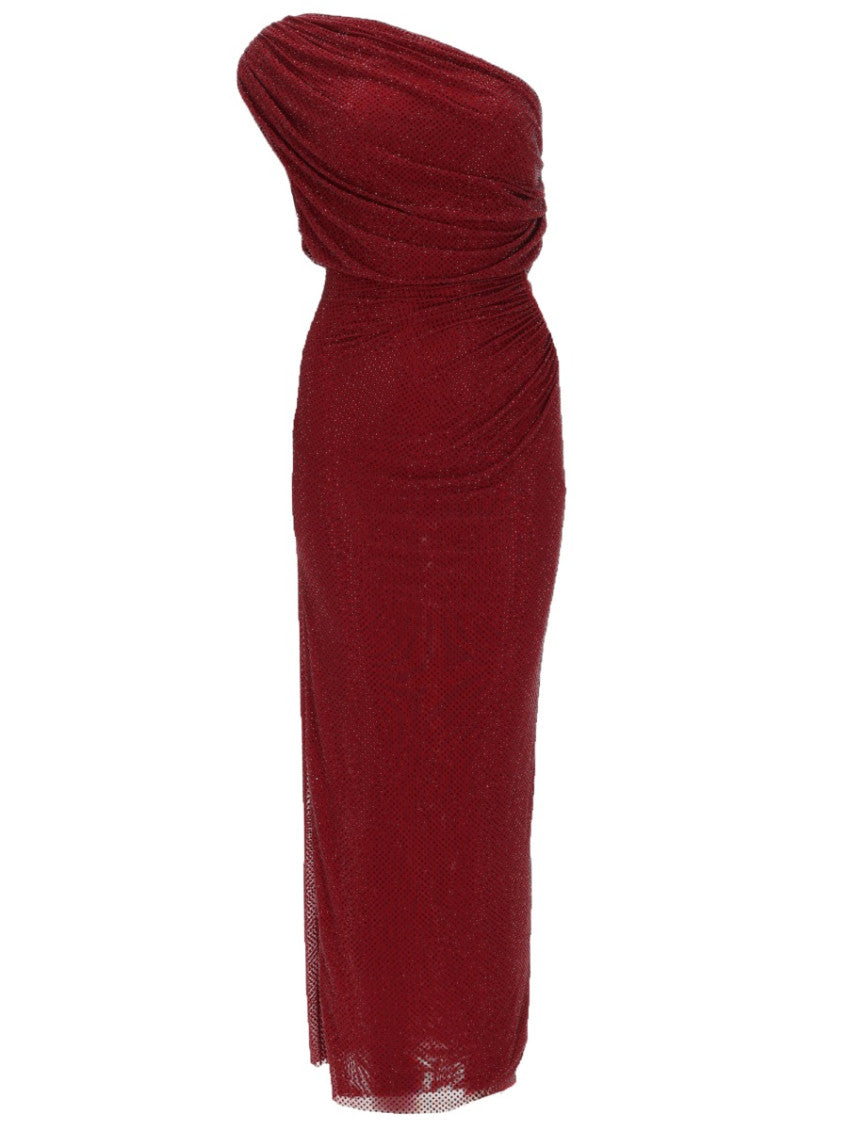 Red Embellished One Shoulder Midi Dress 1