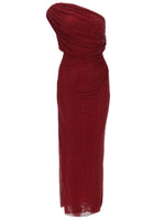 Red Embellished One Shoulder Midi Dress 1