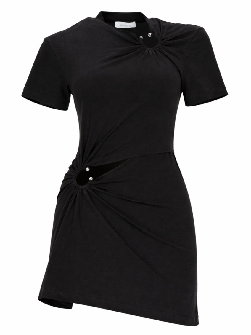 Black Round Neck Mini Dress 1