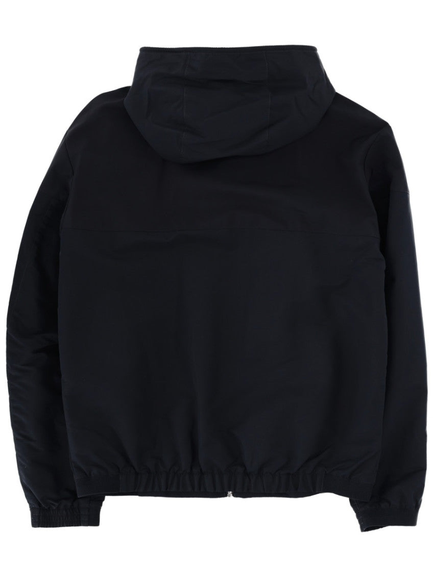 Dark Blue Solid Hood Jacket 2