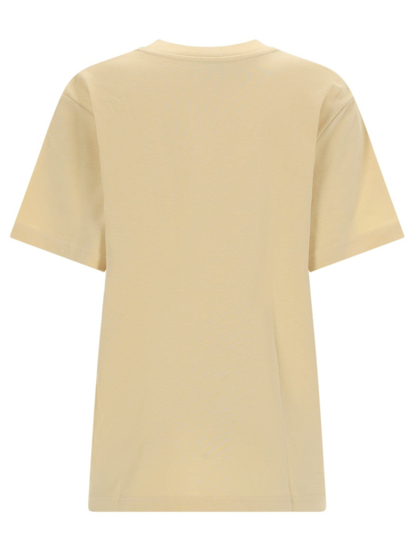 Beige Logo Crew Neck T-Shirt 2