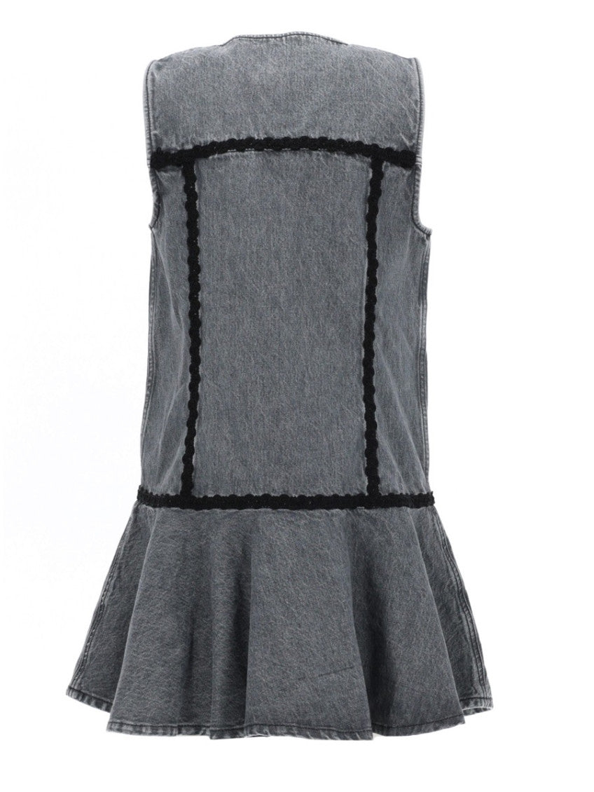 Black V Neck Mini Dress 3