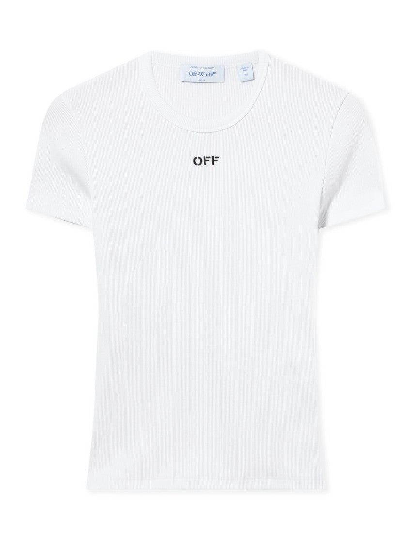 White Logo Crew Neck T-Shirt 1