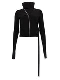 Black Solid Mock Collar T-Shirt 1