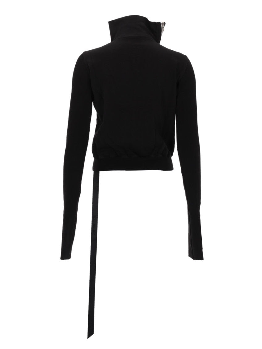 Black Solid Mock Collar T-Shirt 2