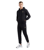 Black Cotton Solid Tracksuit 1