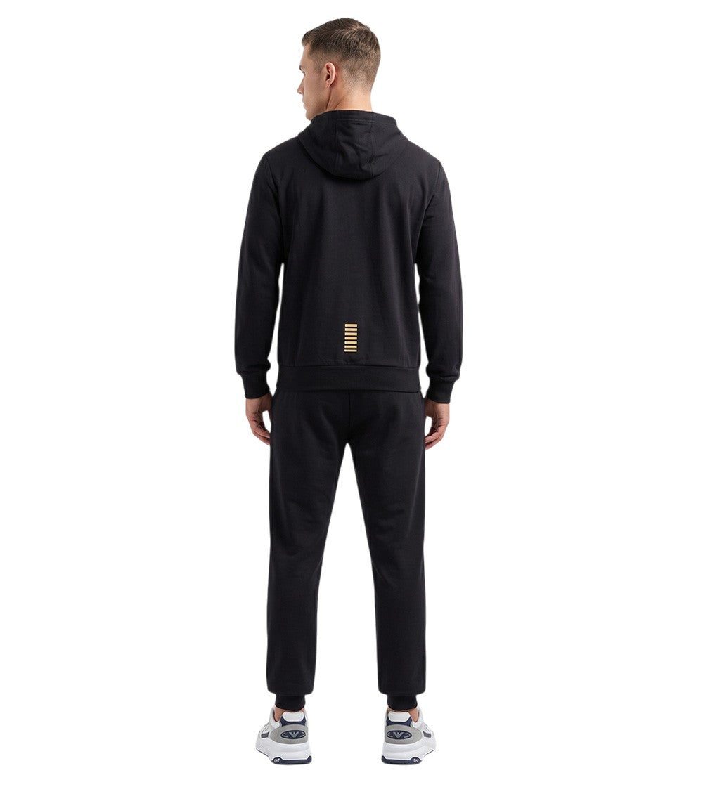 Black Cotton Solid Tracksuit 2