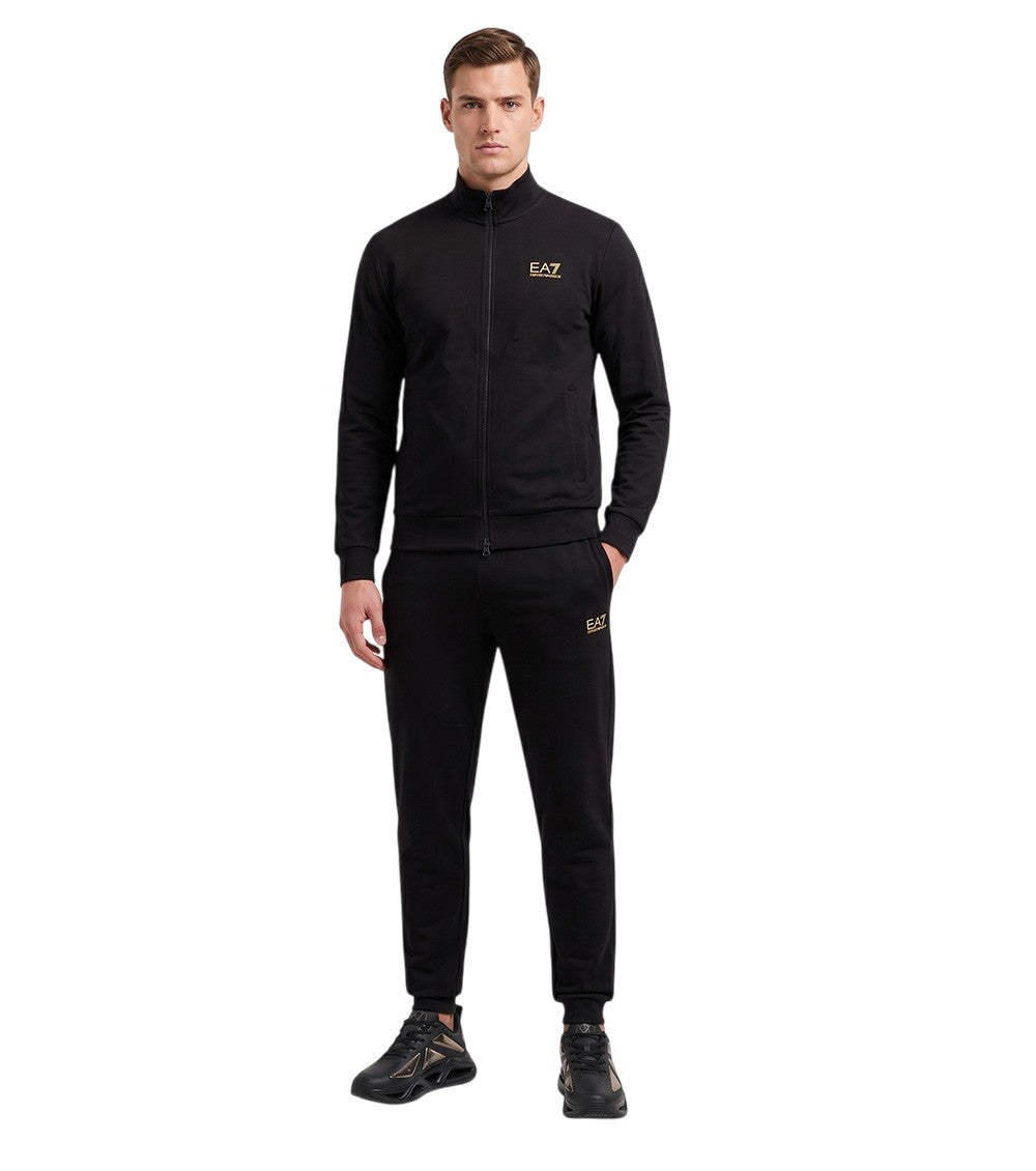 Black Cotton Logo Tracksuit 1