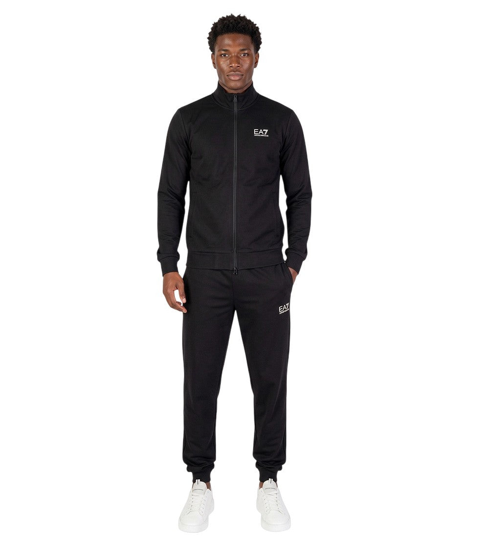Black Cotton Logo Tracksuit 1